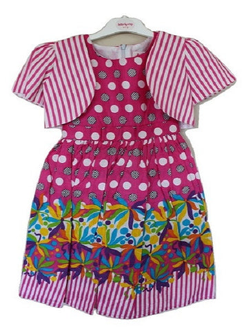 Girls' Chocolate Brown Party Dress with Polka Dots – Oasislync